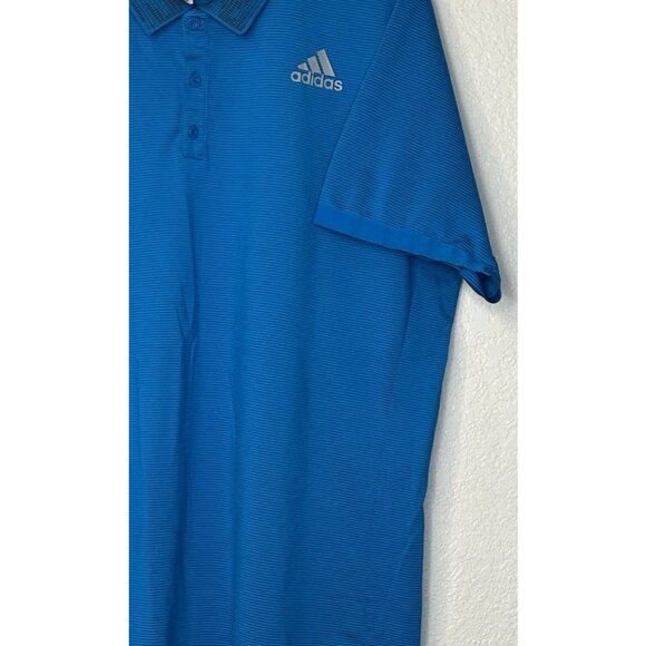 Adidas Prime blue Polo Shirt Ribbed Men’s Sz XL Aqua Blue - Picture 4 of 13